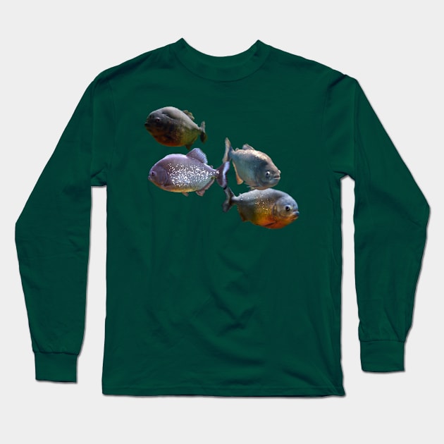 Red-Bellied Piranha Long Sleeve T-Shirt by stargatedalek